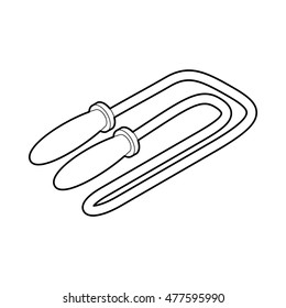 Skipping rope icon in outline style isolated on white background