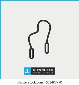 skipping rope icon. simple outline skipping rope vector icon. on white background.