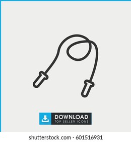 skipping rope icon. simple outline skipping rope vector icon. on white background.