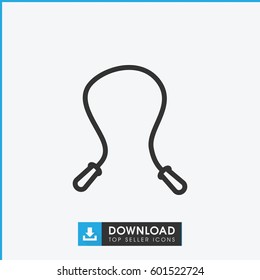 skipping rope icon. simple outline skipping rope vector icon. on white background.