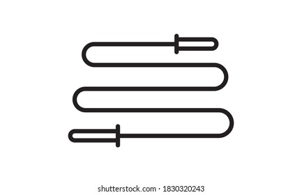 Omitiendo el icono de la cuerda, imagen vectorial de estilo simple