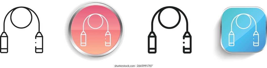 ignorando ícone de corda. Design fino, linear, regular e estilo botão isolado no fundo branco