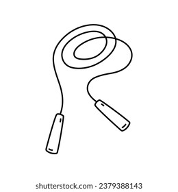 Skipping rope isolated on white background. Sports equipment. Vector hand-drawn illustration in doodle style. Perfect for logo, decorations, various designs. Healthy lifestyle.