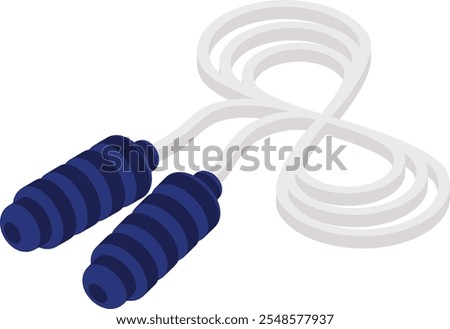 Skipping rope isometric concept, jump rope vector icon design, Fitness Wellness symbol, Workout Weightlifting sign, Personal training equipment stock illustration