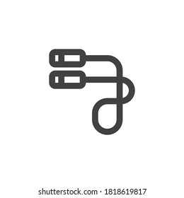 Skipping rope line icon. linear style sign for mobile concept and web design. Jumping rope outline vector icon. Symbol, logo illustration. Vector graphics