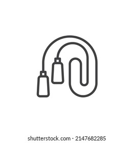 Skipping rope line icon. linear style sign for mobile concept and web design. Jump rope outline vector icon. Symbol, logo illustration. Vector graphics