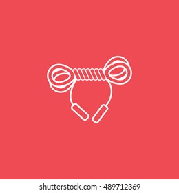 Skipping Rope Line Icon On Red Background