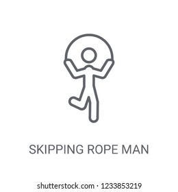 Skipping rope man icon. Trendy Skipping rope man logo concept on white background from People collection. Suitable for use on web apps, mobile apps and print media.