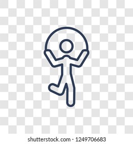 Skipping rope man icon. Trendy linear Skipping rope man logo concept on transparent background from People collection