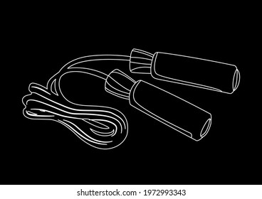 Skipping rope on black background

