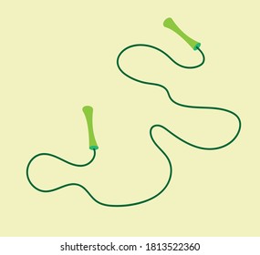 Skipping rope on yellow background. Vector illustration.