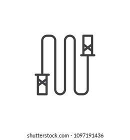 Skipping rope outline icon. linear style sign for mobile concept and web design. Fitness equipment simple line vector icon. Symbol, logo illustration. Pixel perfect vector graphics