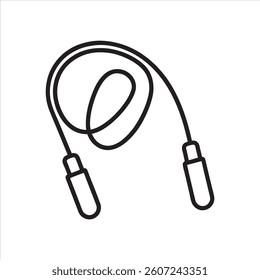 Skipping rope outline icon on white background