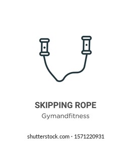 Skipping rope outline vector icon. Thin line black skipping rope icon, flat vector simple element illustration from editable gymandfitness concept isolated on white background