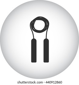 Skipping rope sign simple icon on background