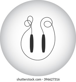 Skipping rope simple icon on round background