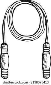 Skipping rope sketch. Hand drawn string for jumping exercise