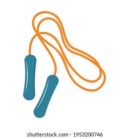 Skipping rope for sports and fitness, color flat style isolated illustration, icon design, decoration