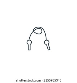 skipping rope thin line icon, editable stroke icon