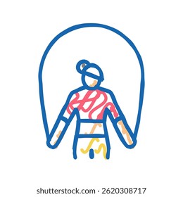skipping rope training athlete doodle icon sketch vector. skipping rope training athlete sign. isolated symbol illustration