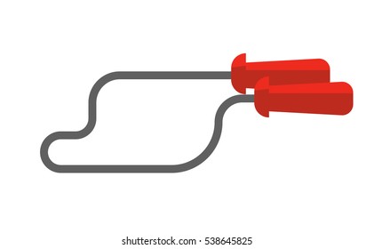 Skipping rope. Vector flat illustration. Isolated on white