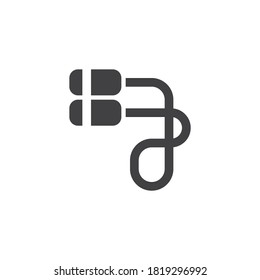 Skipping rope vector icon. filled flat sign for mobile concept and web design. Jumping rope glyph icon. Symbol, logo illustration. Vector graphics