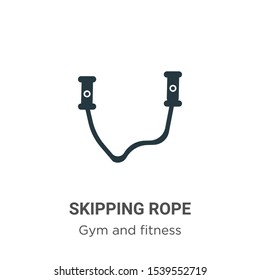 Skipping rope vector icon on white background. Flat vector skipping rope icon symbol sign from modern gym and fitness collection for mobile concept and web apps design.