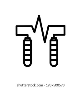 Skipping Rope Vector Icon in Outline Style. Vector illustration icon can be used for an app, website, or part of a logo.