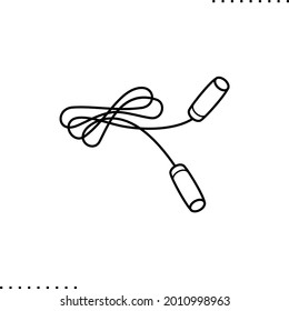 Skipping Rope Vector Icon In Outline