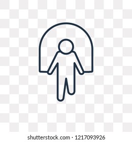 Skipping Rope vector outline icon isolated on transparent background, high quality linear Skipping Rope transparency concept can be used web and mobile