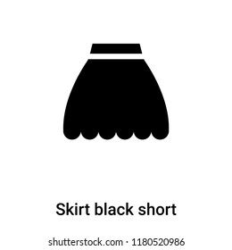 Skirt black short icon  vector isolated on white background, logo concept of Skirt black short  sign on transparent background, filled black symbol