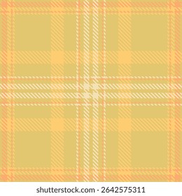 Skirt check background fabric, motif plaid pattern vector. Effect seamless tartan textile texture in yellow and amber colors palette.