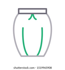 skirt colour line vector icon