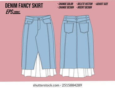 skirt denim women mockup vector