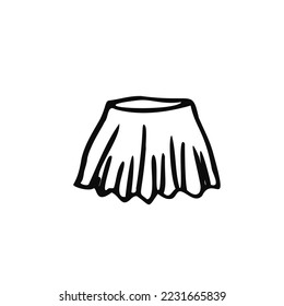 skirt in doodle style - hand drawn vector drawing