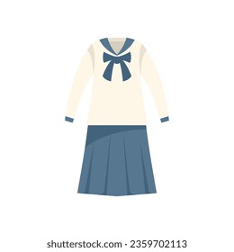 Skirt dress icon flat vector. Fashion suit. Uniform school isolated