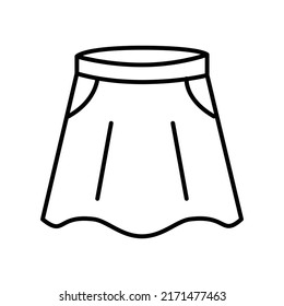 skirt editable stroke icon, pixel perfect icon