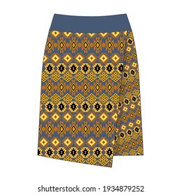 Skirt with ethnic pattern. Vector illustration