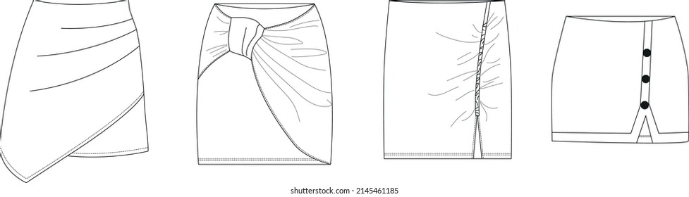 Skirt Fashion Desing Vector Style