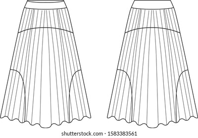 Skirt fashion Flat Editable Template