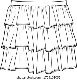 layered skirt sketch