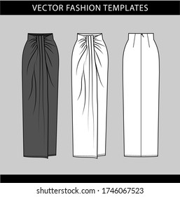 SKIRT fashion flat sketch template