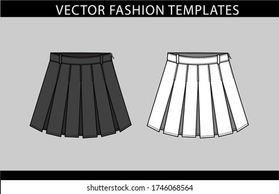 SKIRT fashion flat sketch template