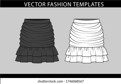 SKIRT fashion flat sketch template