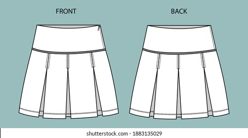 Skirt Fashion Flat Sketch Template Stock Vector (Royalty Free ...