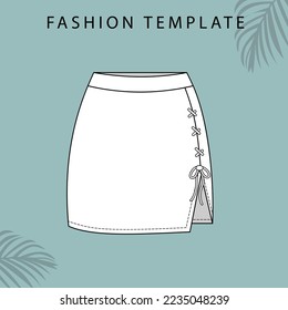 skirt  fashion flat sketch template