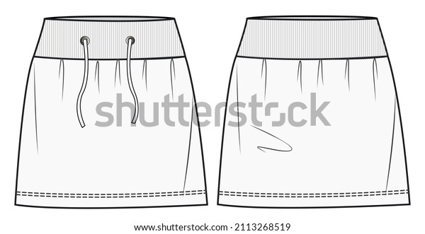 Skirt Fashion Flat Sketch Template Mini Stock Vector (Royalty Free ...