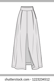 SKIRT Fashion technical drawings vector template