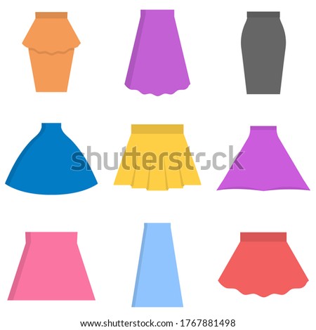 The skirt is flat, the clothes icon vector illustration isolated on white background