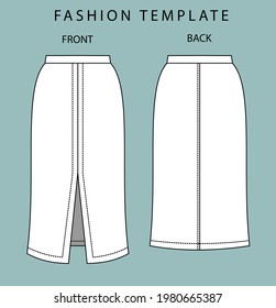 Skirt Front Back View Fashion Flat Stock Vector (Royalty Free ...